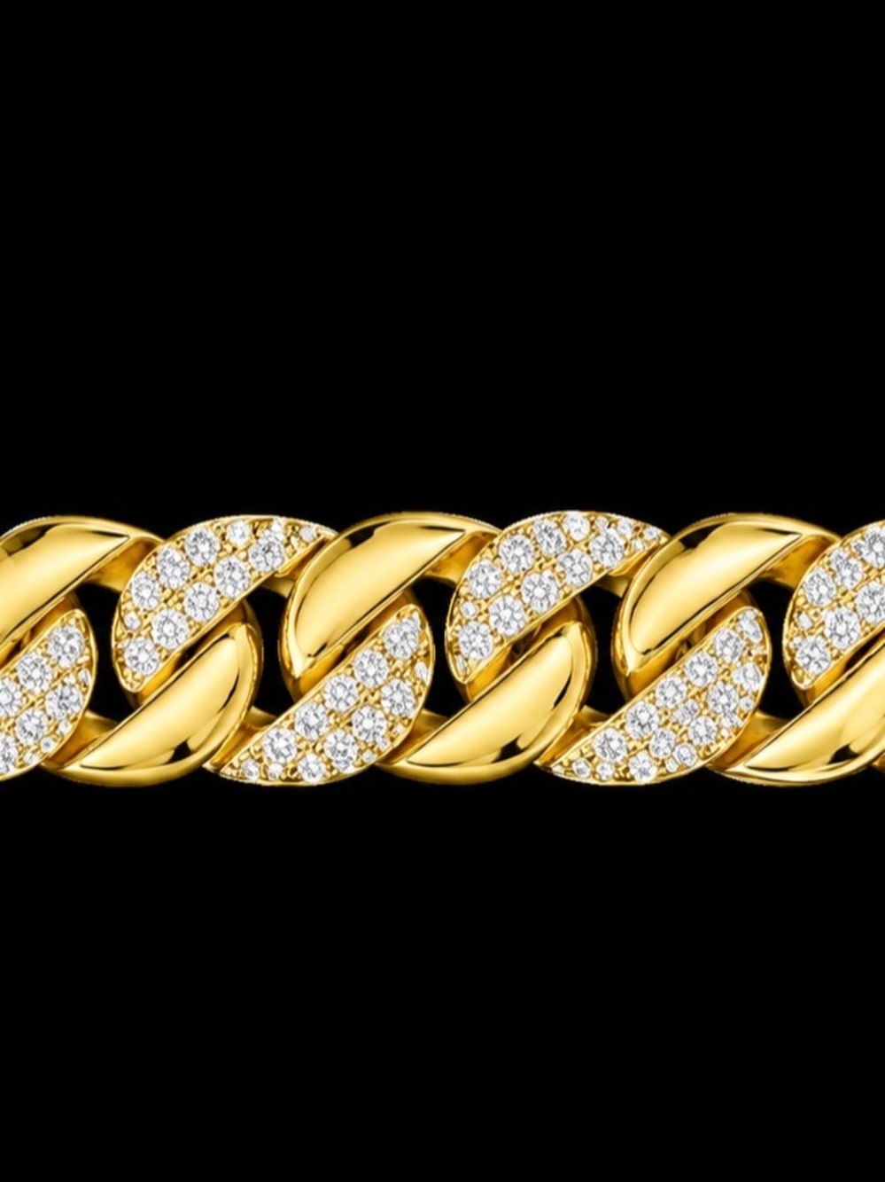 Gold Crystal-Accented Cuban Link Bracelet - Women Jewelry